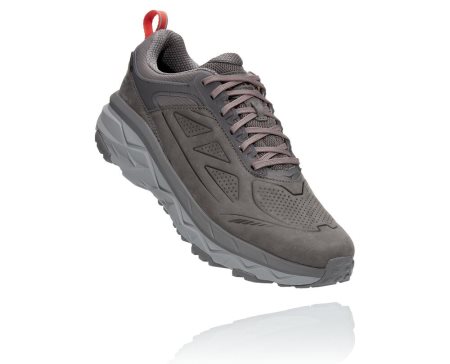 Hoka One One Challenger Low Gore-tex Moški Trail Tekaški Čevlji Globoko Siva / Rdeča SI-967428V